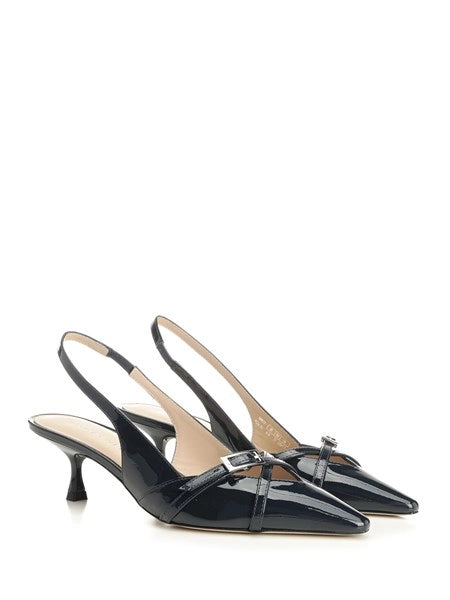 Slingback Georgie in vernice blu