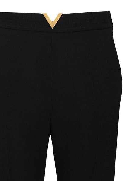Pantaloni regular VLogo in crêpe di lana