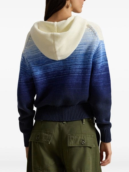 Maglia in cotone ombré con cappuccio