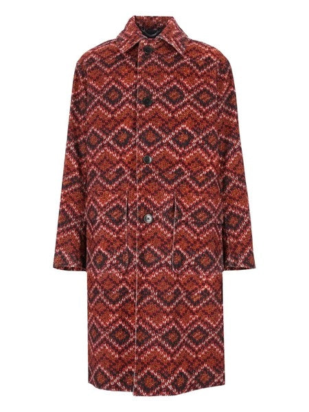 Cappotto lungo in velluto stampato