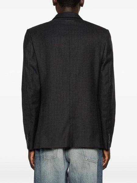 Blazer in lana e cotone