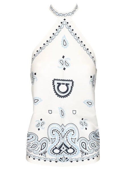 Top a foulard stampa "Arabesque"