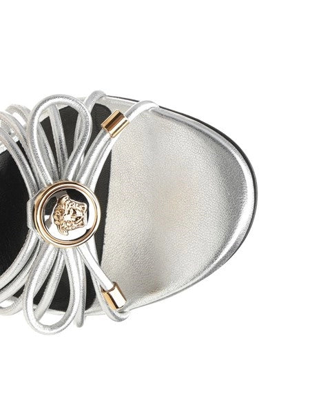 Sandalo in pelle argento