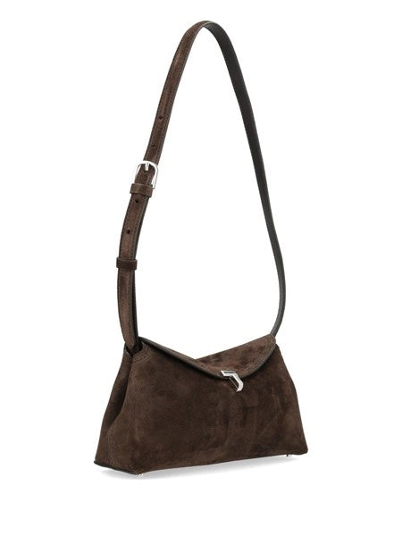 Pochette in suede "T-Lock"