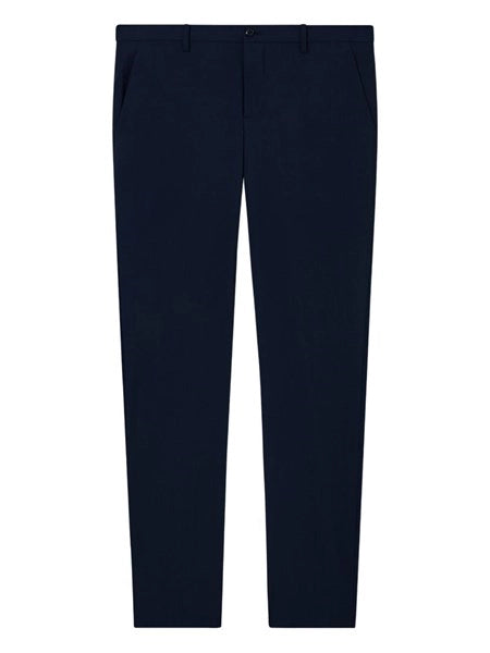 Pantaloni flat front in lana vergine