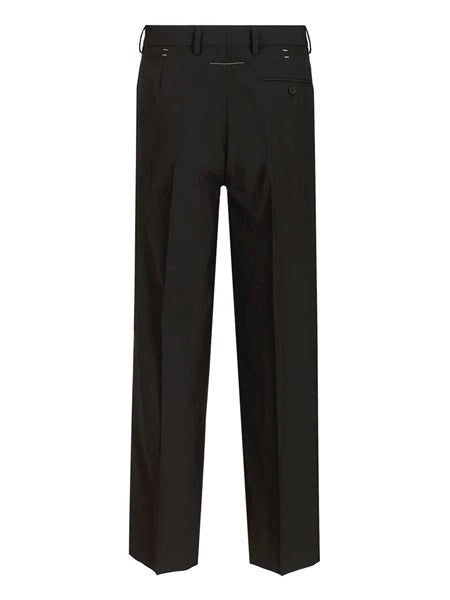 Pantaloni in misto lana con graffette