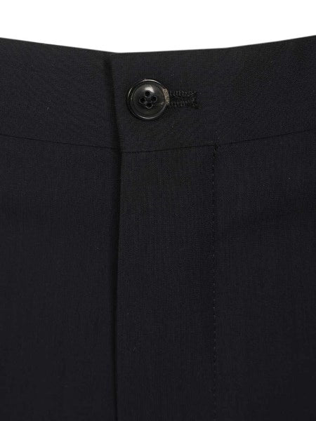 Pantaloni flat front in lana vergine