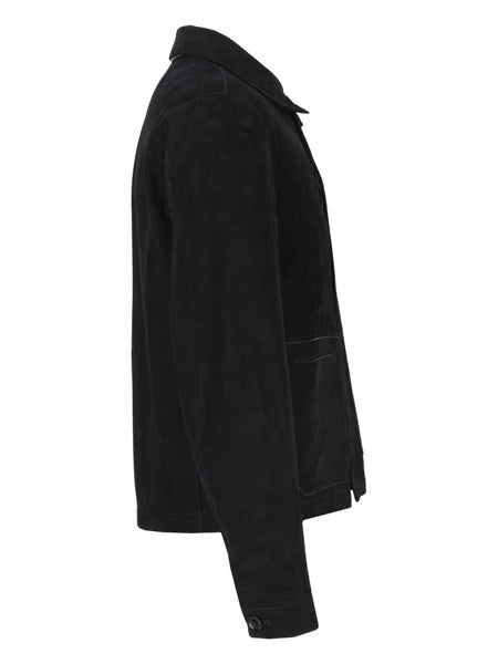 Filed jacket in suede