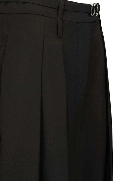 Pantalone ampio in lana stretch