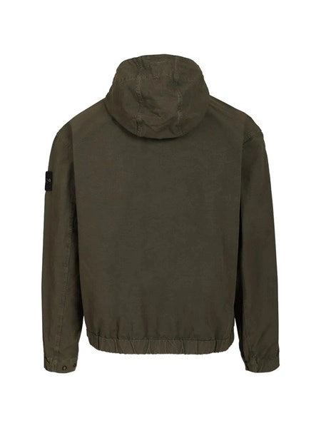 Overshirt con cappuccio in ripstop di cotone biologico