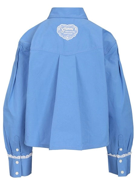 Camicia in cotone con dettagli in pizzo