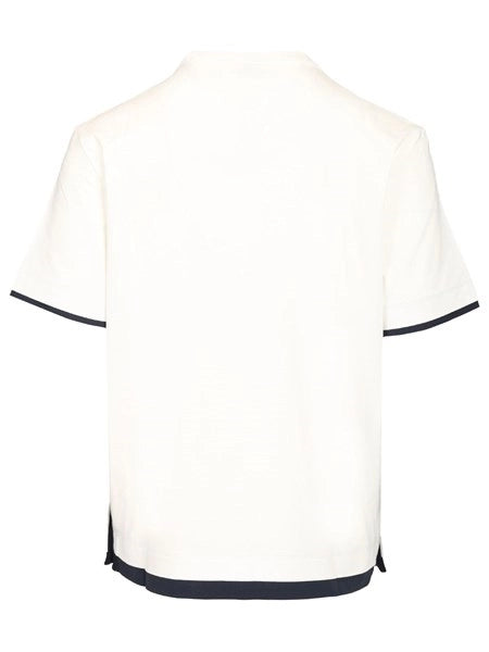 T-shirt in cotone bianca e blu