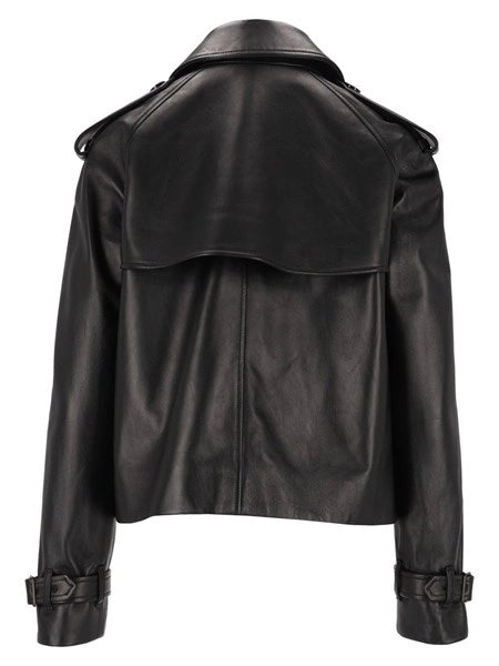 Giacca trench Mayfair cropped in pelle