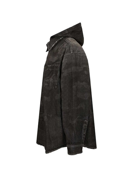 Parka in denim con cappuccio