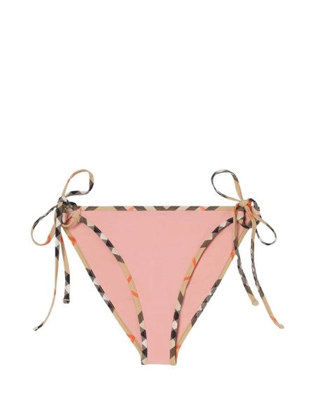 Slip bikini con bordi a quadri