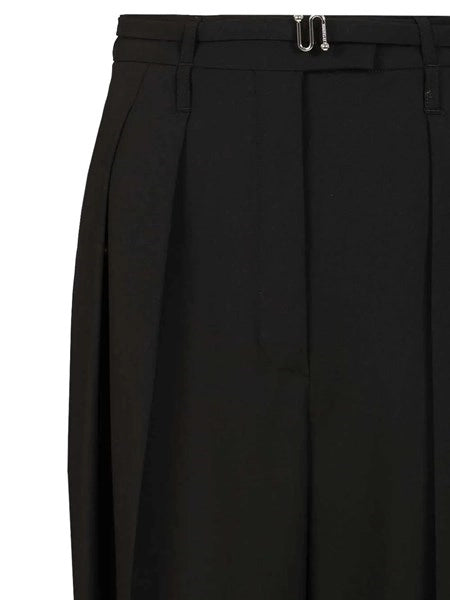 Pantalone ampio in lana stretch