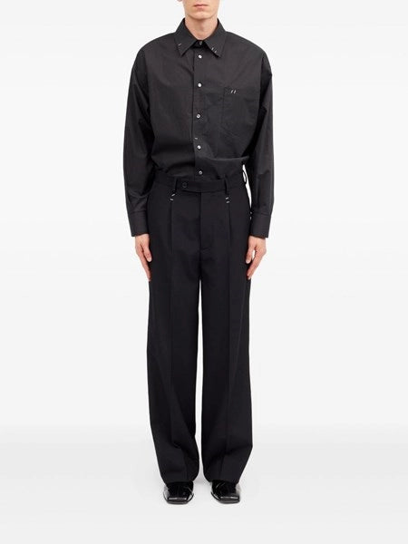 Pantaloni in misto lana con graffette
