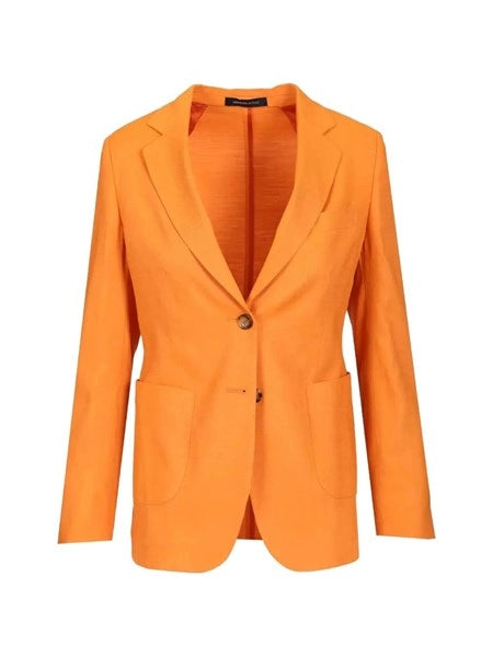 Blazer monopetto in misto lino