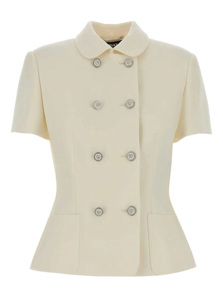 Giacca fitted in crêpe di lana double