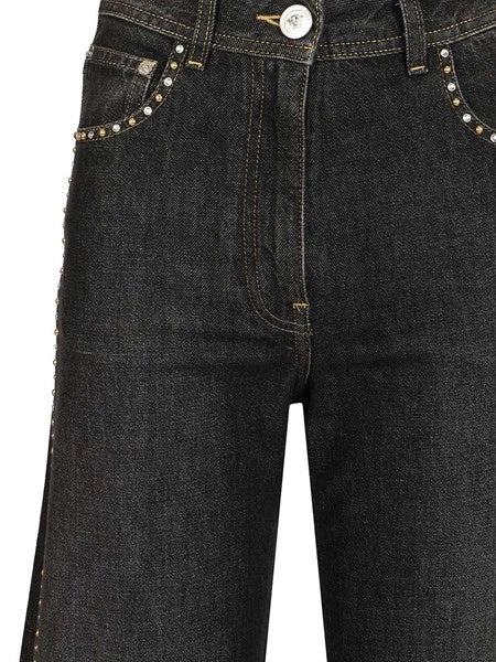 Jeans a vita alta regular decorati
