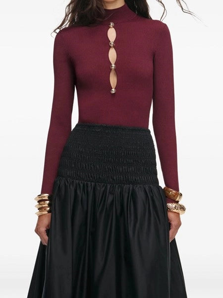 Top in maglia con apertura a chiave