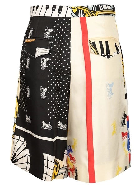 Shorts in twill di seta stampato