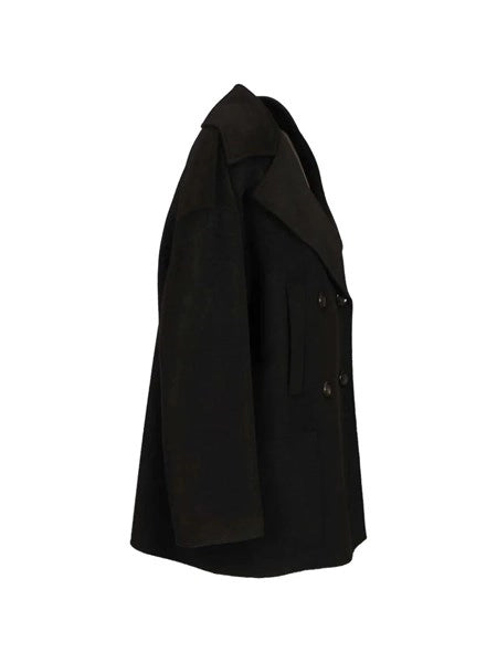 Giaccone doppiopetto in lana e cashmere