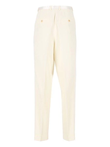 pantaloni smoking hepburn in lana diagonale