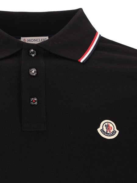 Polo in piquet di cotone con finiture tricolore