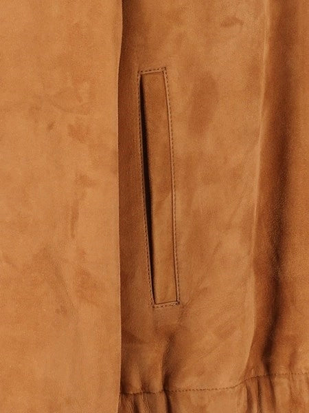 Giacca bomber in pelle scamosciata