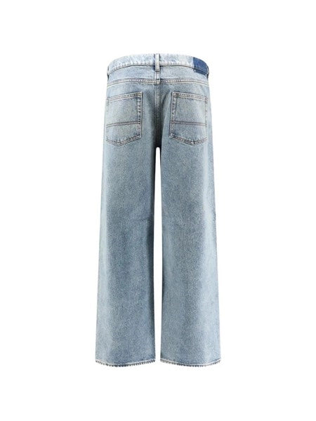 Jeans boyfriend in denim azzurro effetto stone washed