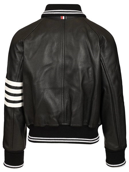 Giacca bomber 4-Bar in pelle