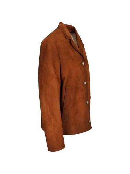 Giacca in pelle scamosciata