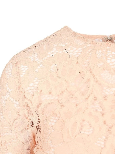 Body beige in pizzo floreale