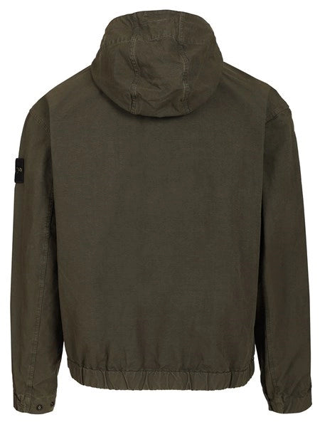 Overshirt con cappuccio in ripstop di cotone biologico