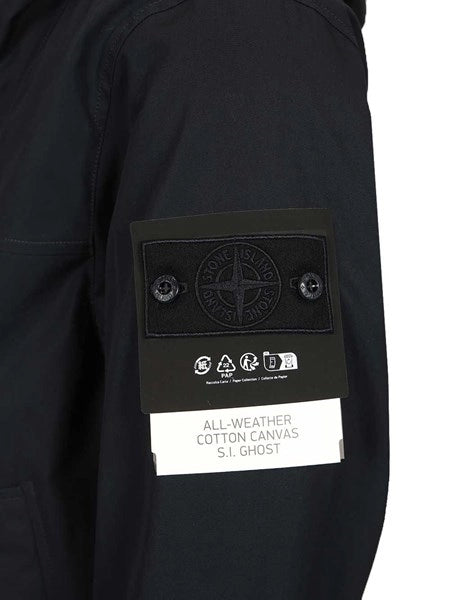 Giacca con cappuccio in twill di cotone biologico