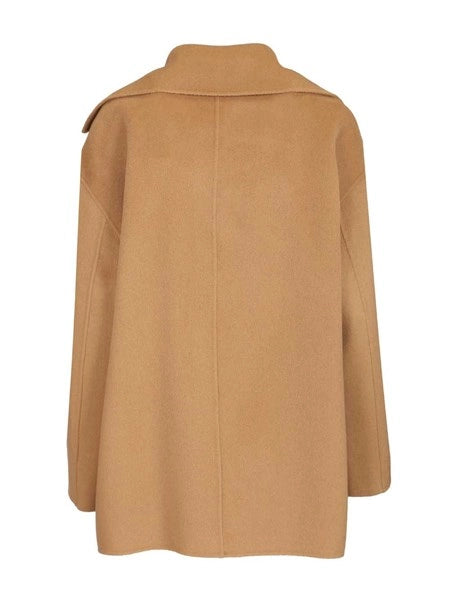 Giaccone doppiopetto in lana e cashmere