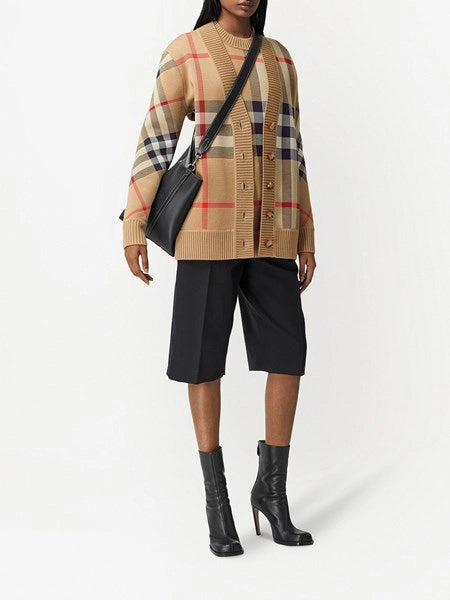 Cardigan in misto lana Check