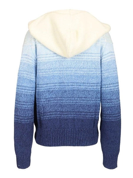 Maglia in cotone ombré con cappuccio