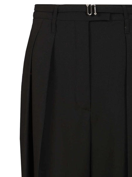 Pantalone ampio in lana stretch