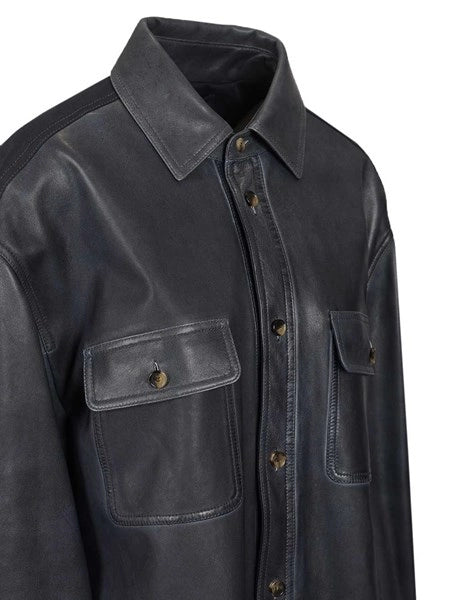 Giacca-camicia in nappa di agnello