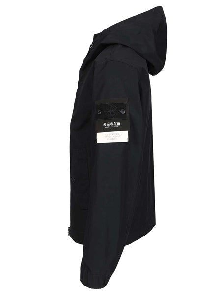 Giacca con cappuccio in twill di cotone biologico