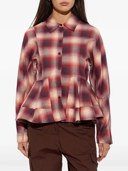 Camicia in flanella a quadri rossi