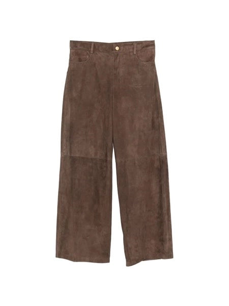 Pantalone in pelle scamosciata