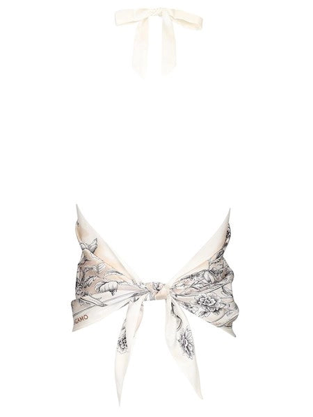 Top Foulard con stampa etnica