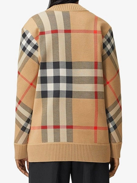 Cardigan in misto lana Check