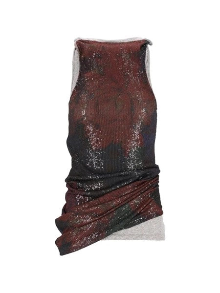 Top drappeggiato stampato
