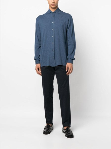 Camicia in jersey blu navy
