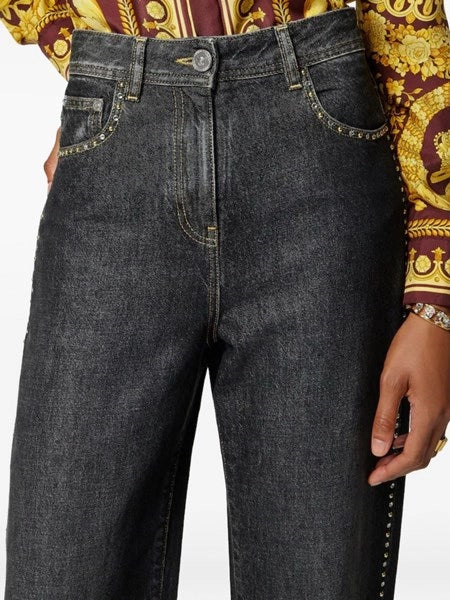 Jeans a vita alta regular decorati