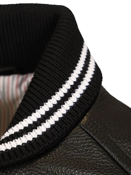 Giacca bomber 4-Bar in pelle
